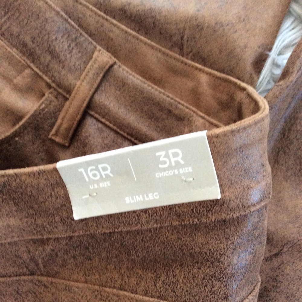NWT Chico’s Faux Suede Slim Pant - Picture 12 of 16